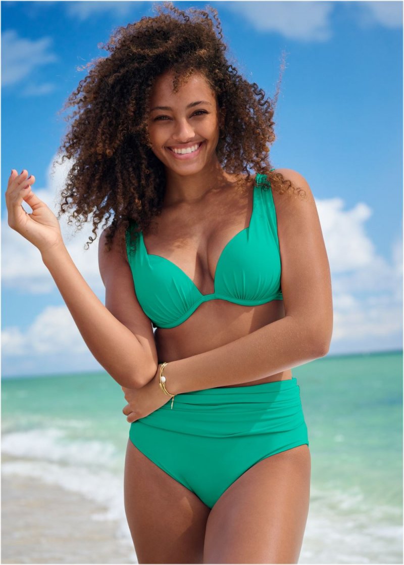 Venus Over-The-Shoulder Marilyn Top Bikini - Royal Green