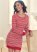 Venus Red Multi Long sleeve nightgown