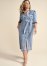 Venus Plus Size Tie-Waist Denim Midi Dress