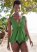Venus Sharkbite Hem Tankini Top Bikini - Everglades Green