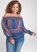 Venus Plus Size Printed Smocked Top