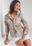 Venus Reversible Denim Jacket in Tan Multi