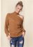 Venus VENUS | One-Shoulder Turtleneck Sweater in Brown