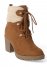 Venus Sherpa Lace-Up Booties in Light Brown