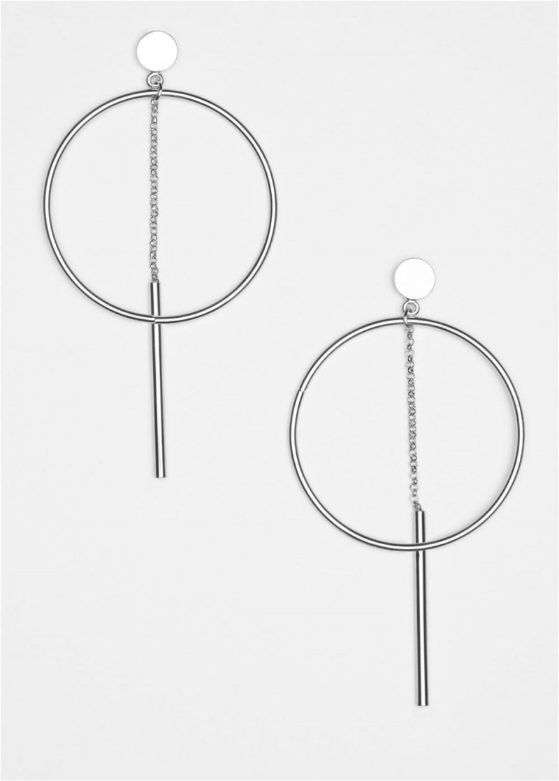 Venus Hoop Detail Earrings in Silver