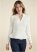 Venus Plus Size Half Zip Peplum Sweater in Off White