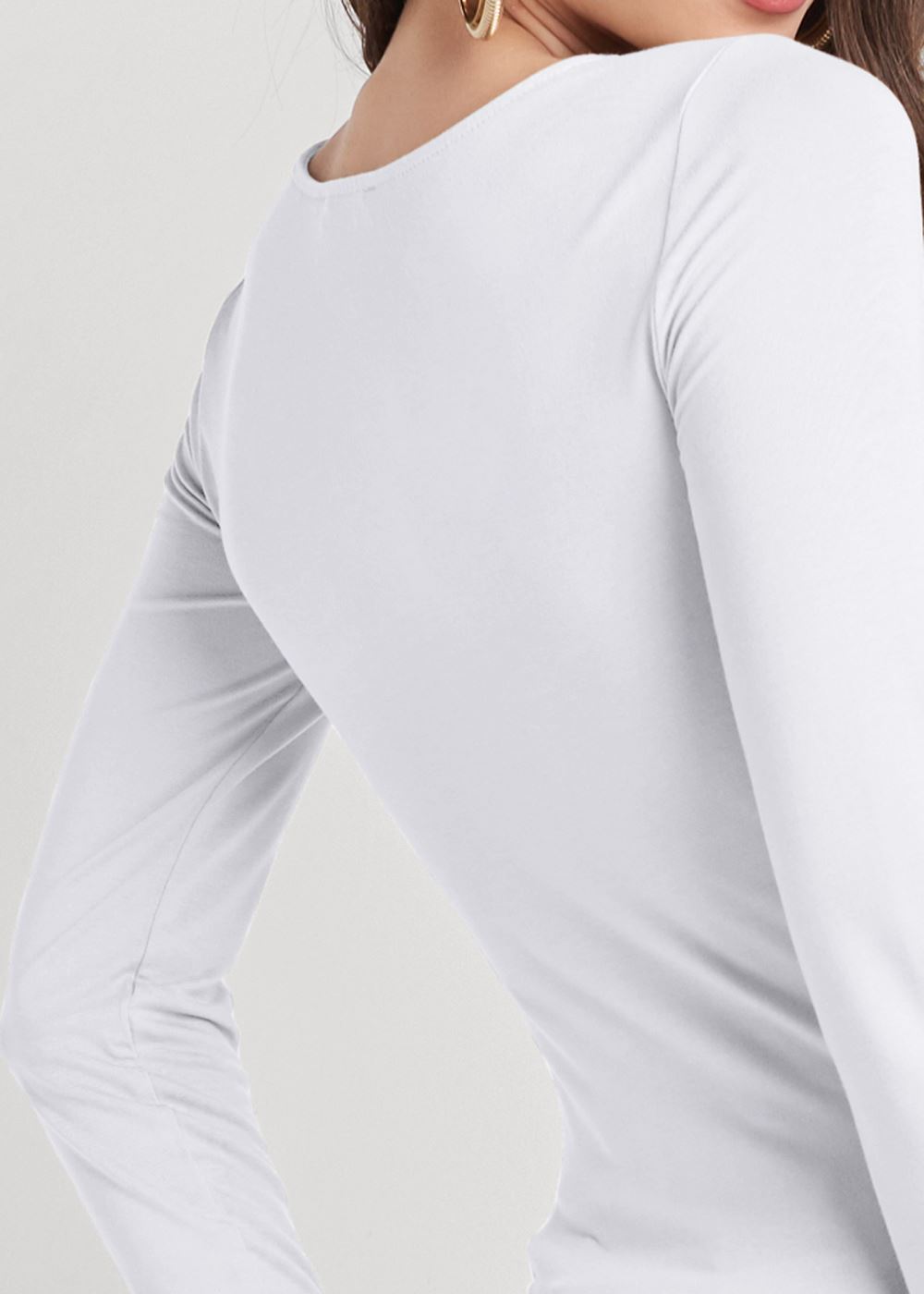 Venus Ruched Knot Twist Top in White
