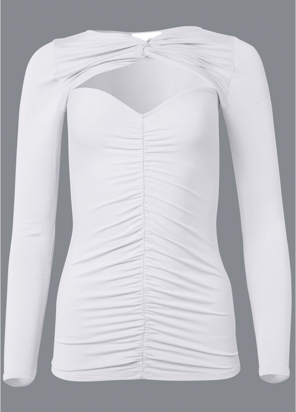 Venus Ruched Knot Twist Top in White