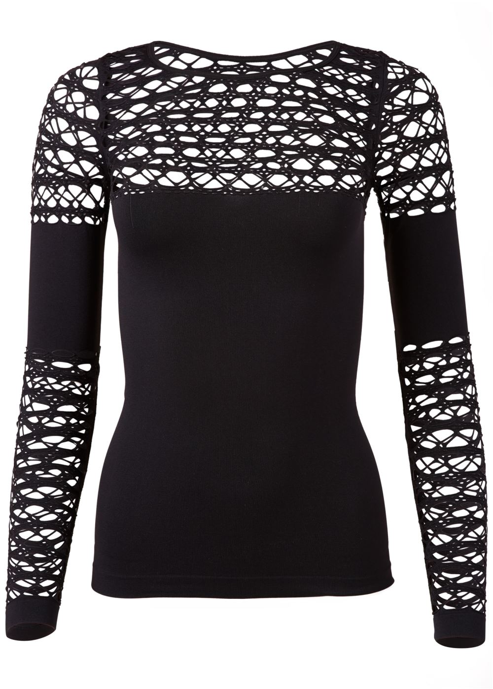 Venus Seamless Fitted Cutout Top in Black