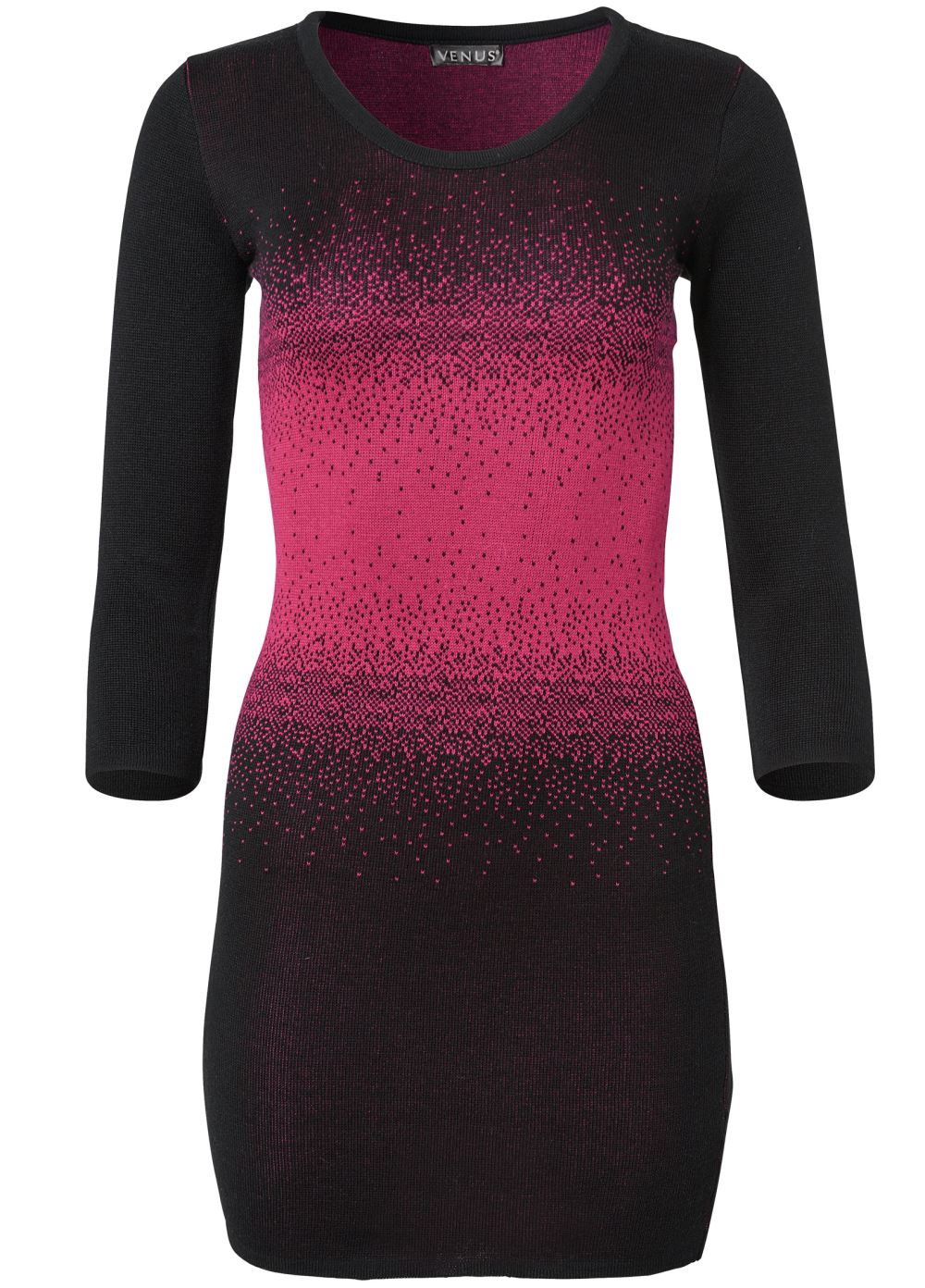 Venus Ombre Sweater Dress - Black & Pink