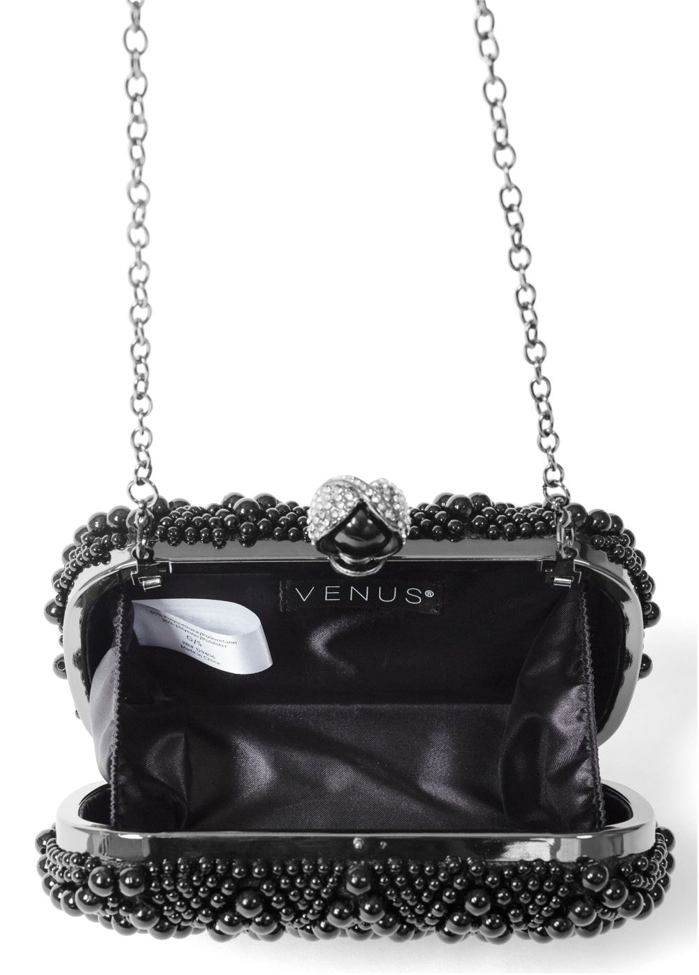 Venus Beaded Clutch And Crossbody in Black Multi