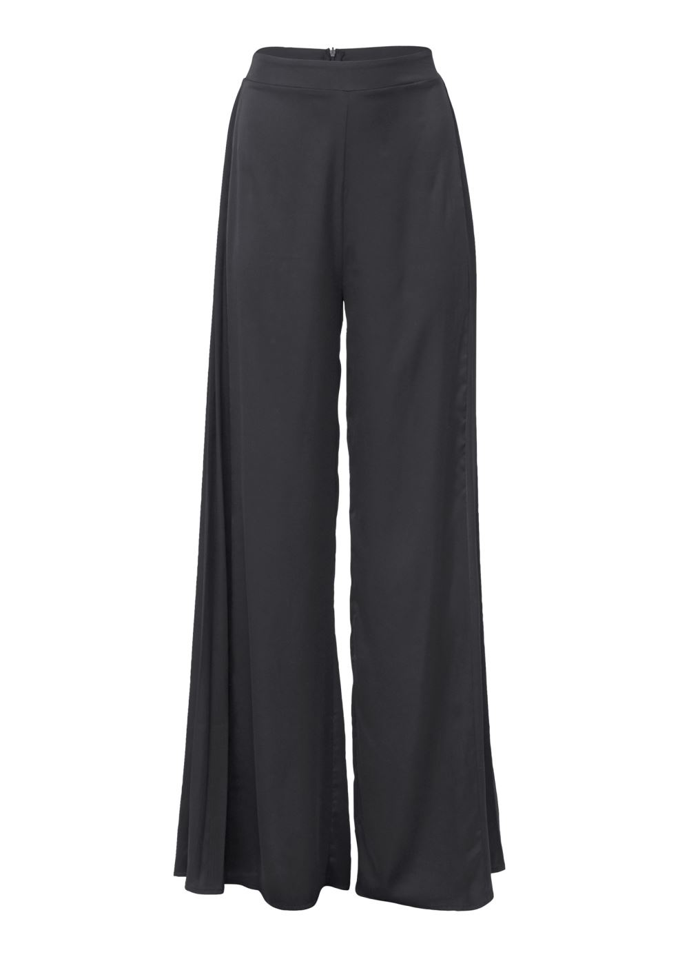 Venus Side Pleat Wide Leg Pants in Black