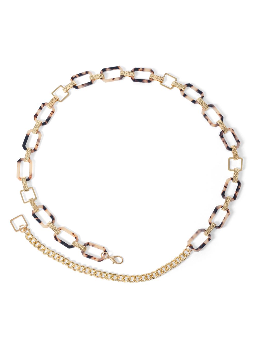 Venus Leopard Resin Metal Chain Belt in Gold Multi