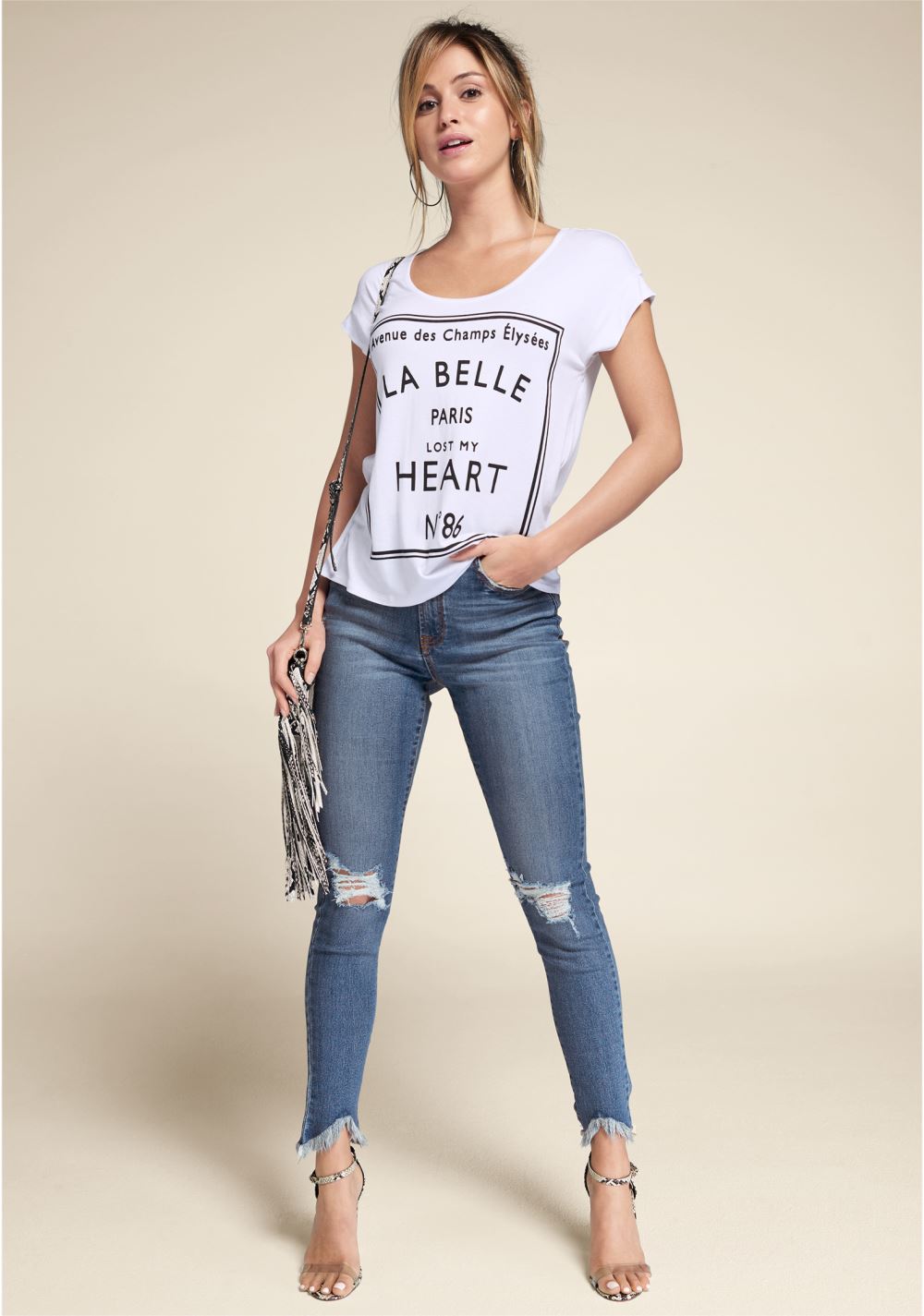Venus Love Print Top in White