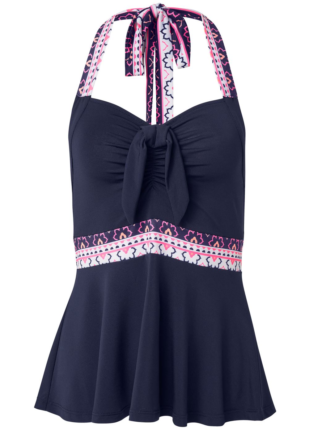 Venus Midnight Floral Border Top in Navy Multi