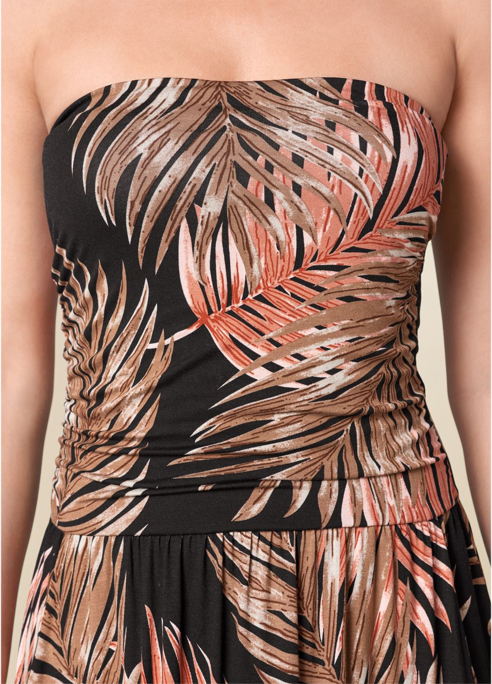 Venus Strapless Maxi Dress - Black Multi