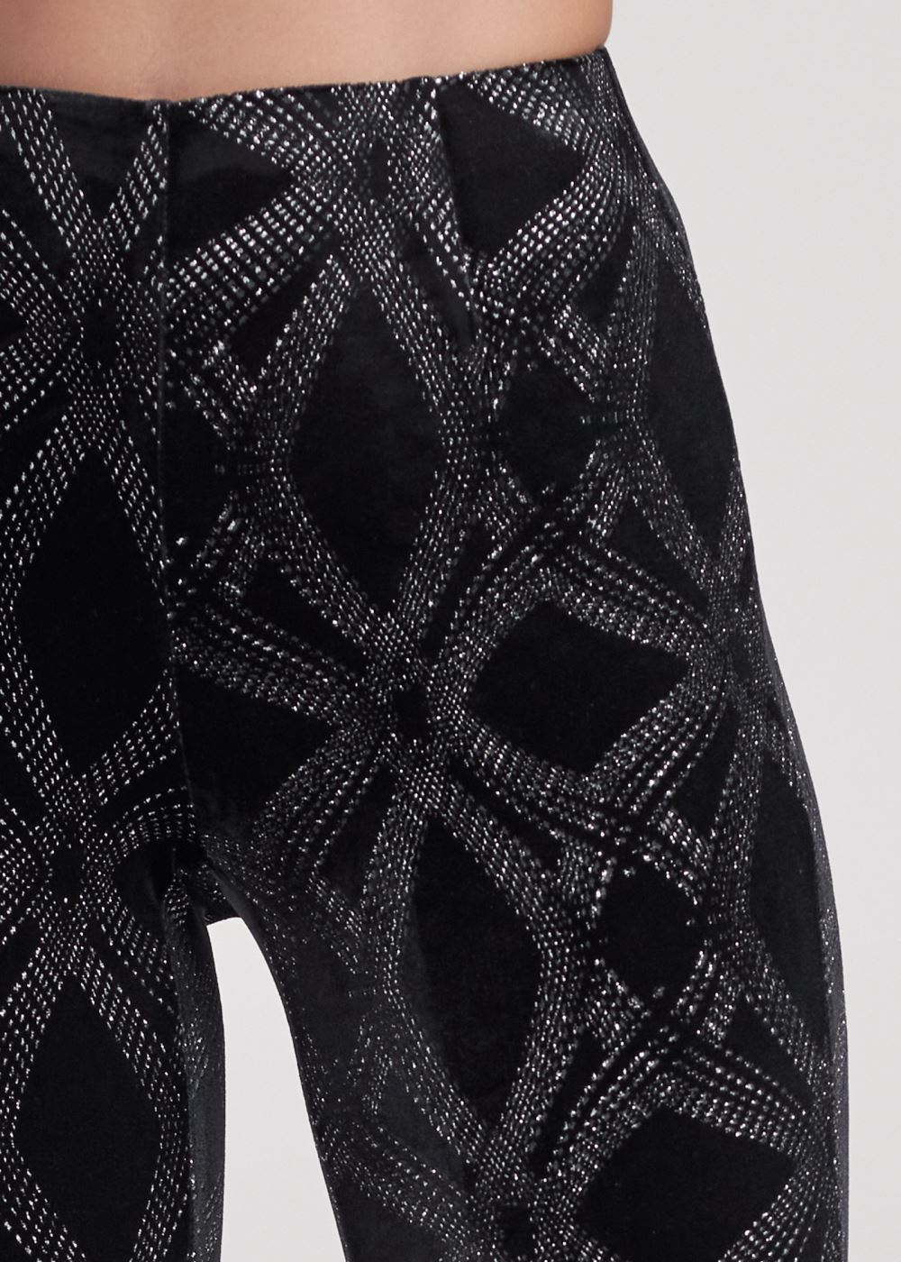 Venus Glitter Print Leggings in Black & Silver