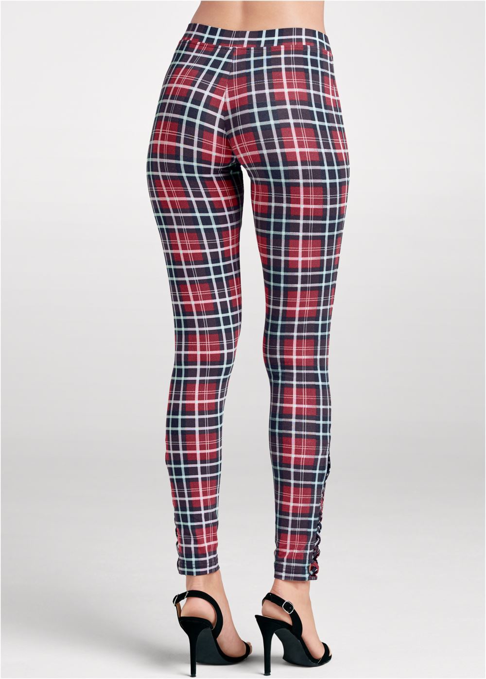 Venus Ankle Detail Leggings in Red Multi