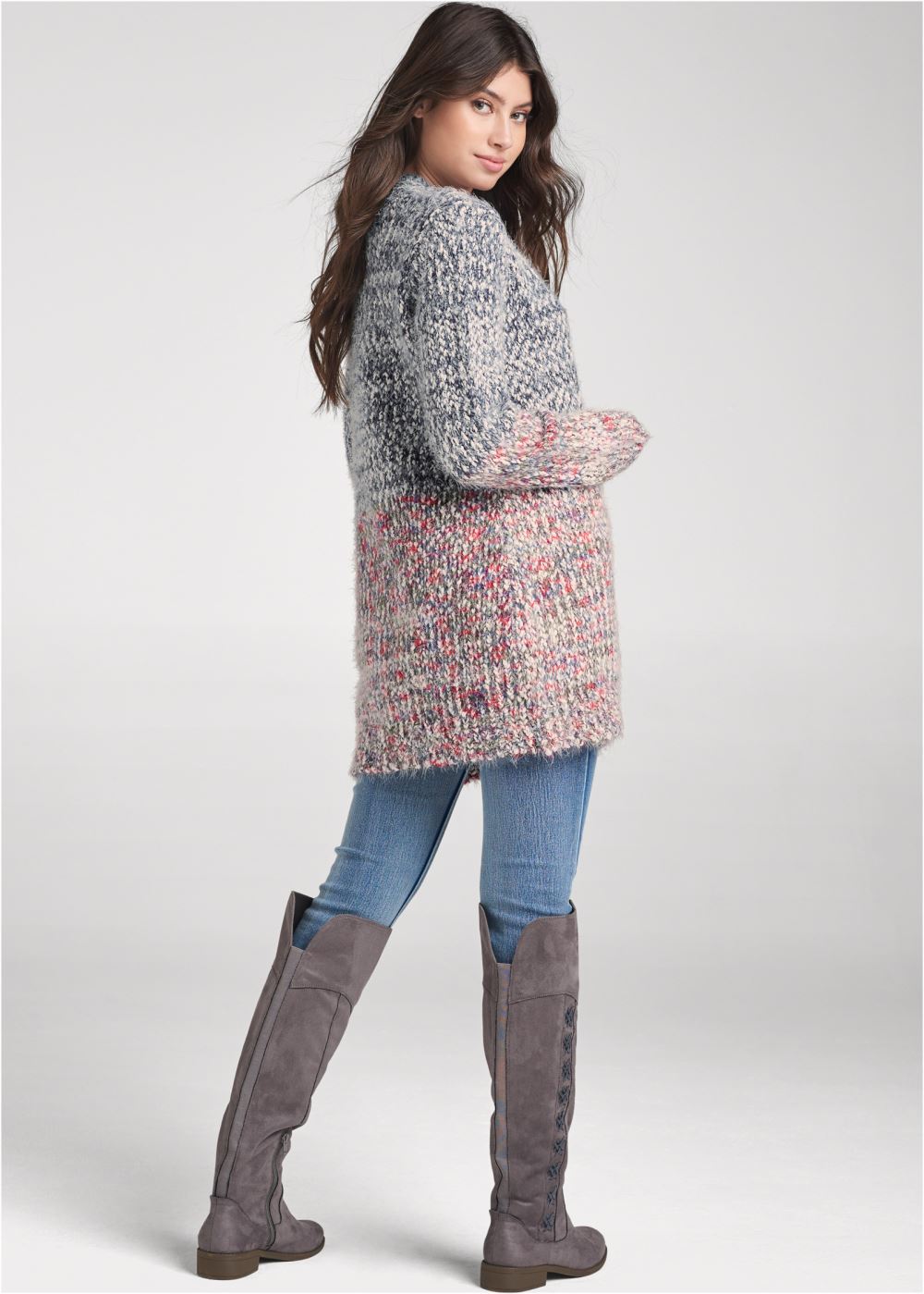 Venus VENUS | Marled Knit Cardigan in Blue Multi