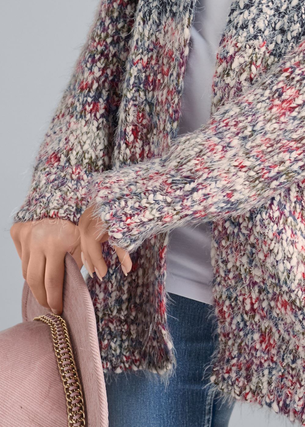 Venus VENUS | Marled Knit Cardigan in Blue Multi