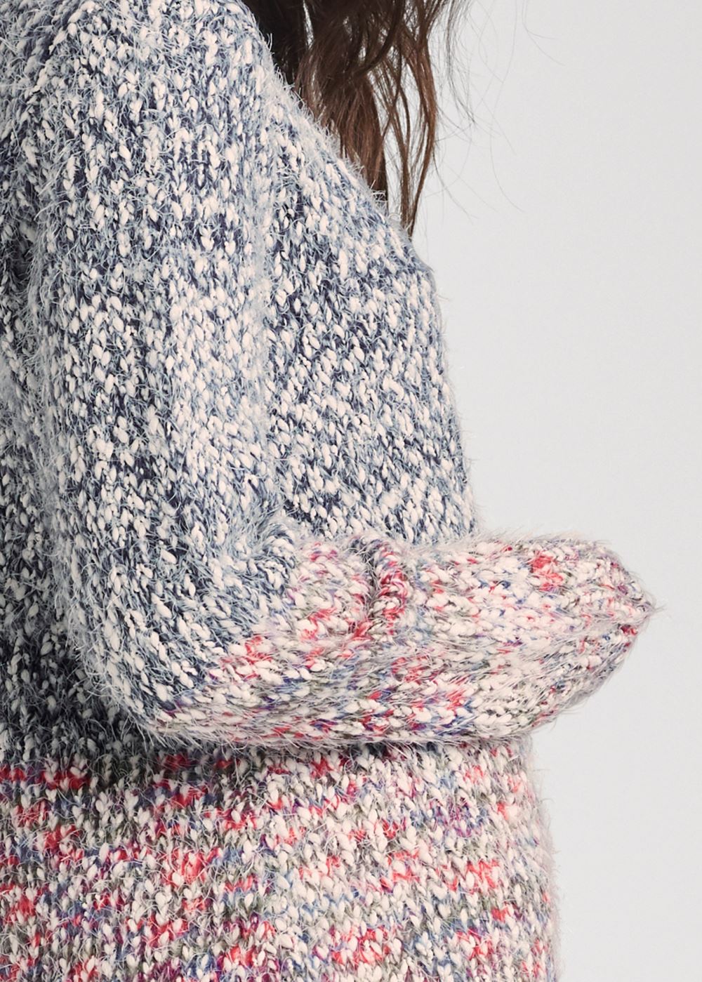 Venus VENUS | Marled Knit Cardigan in Blue Multi