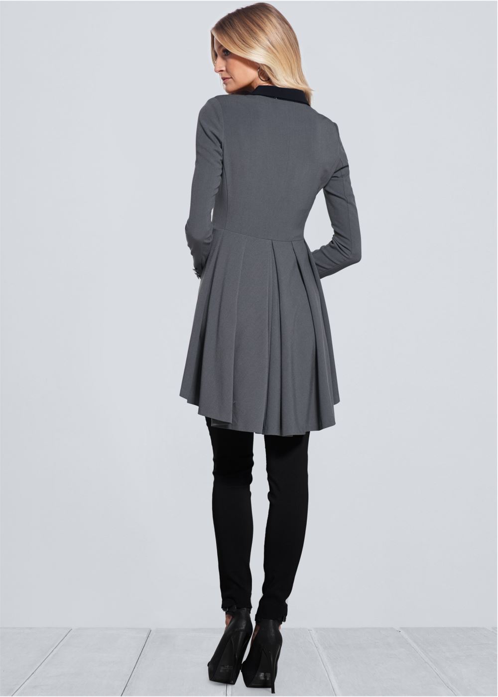 Venus High-Low Blazer in Dark Grey
