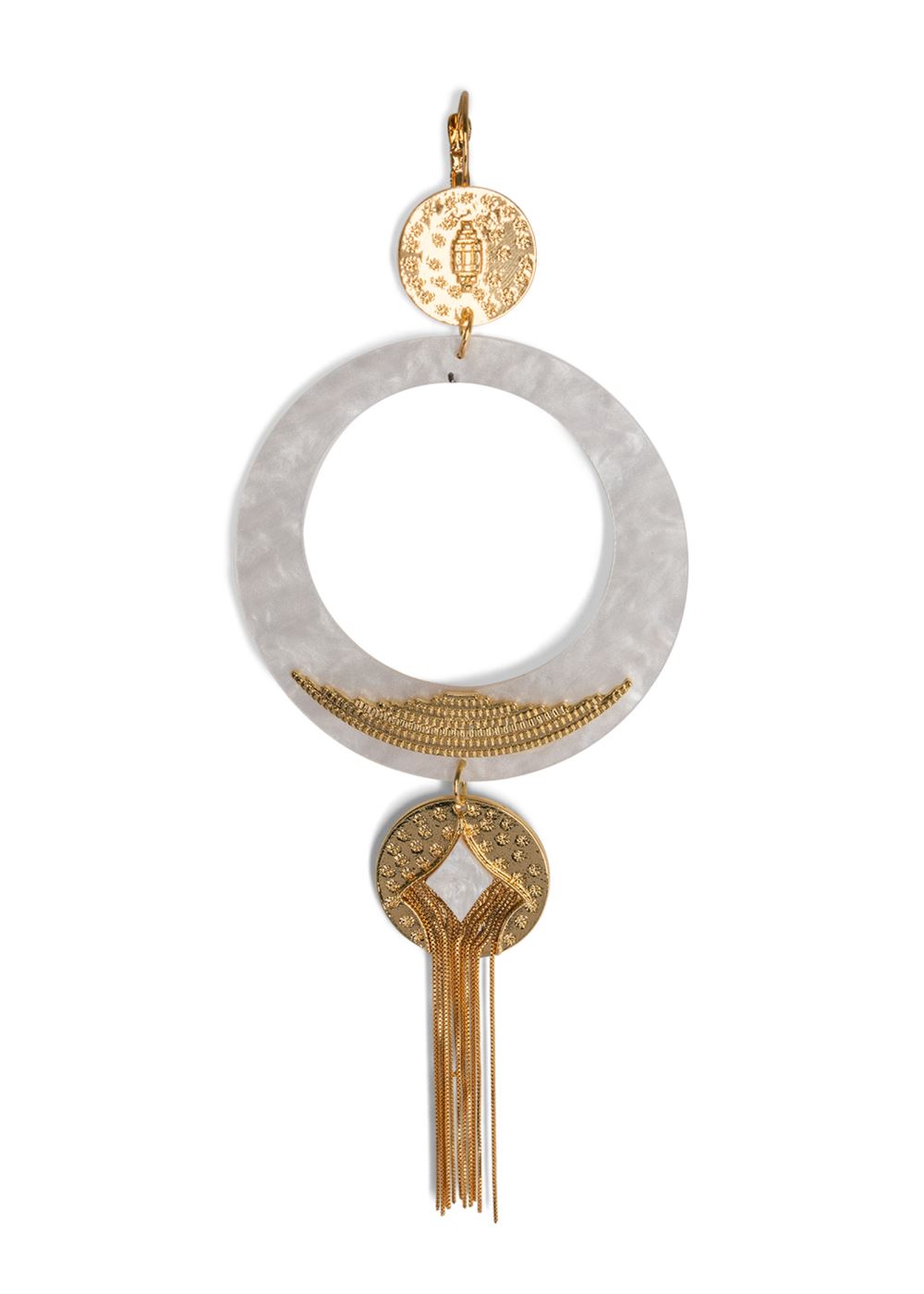 Venus Oversized Tassel Earrings in Gold