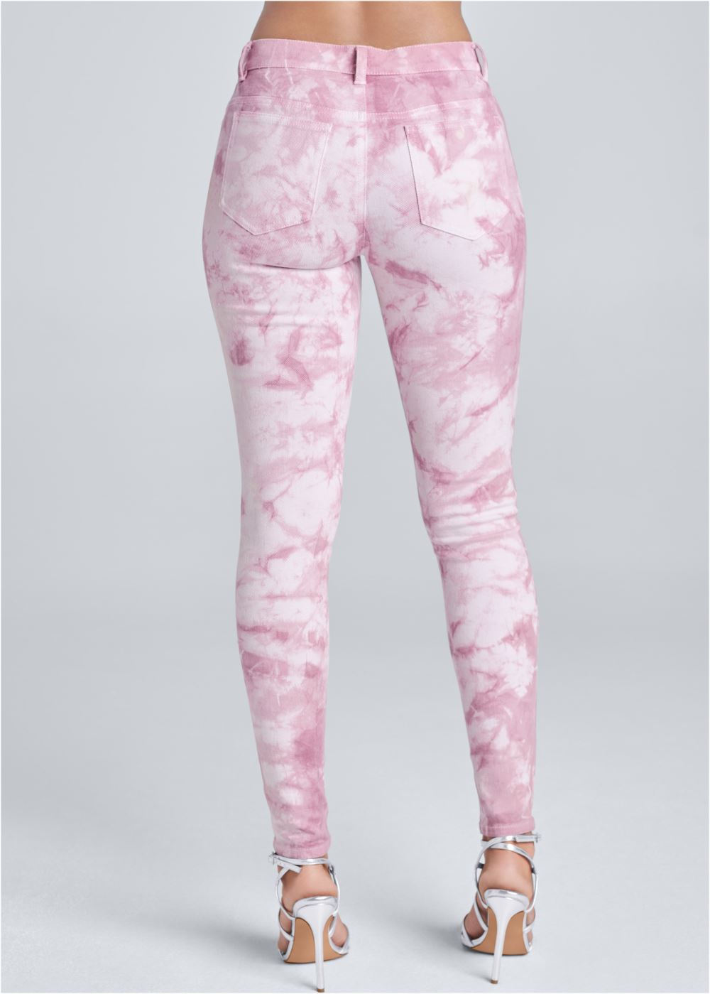 Venus Ripped Tie Dye Skinny Jeans in Pink Multi