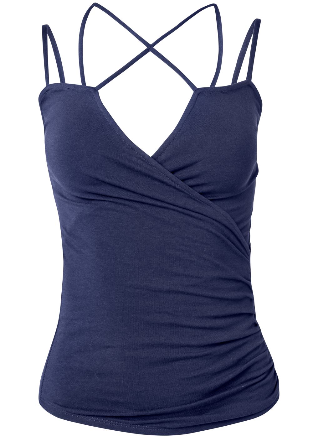 Venus Strappy Fitted Top in Navy