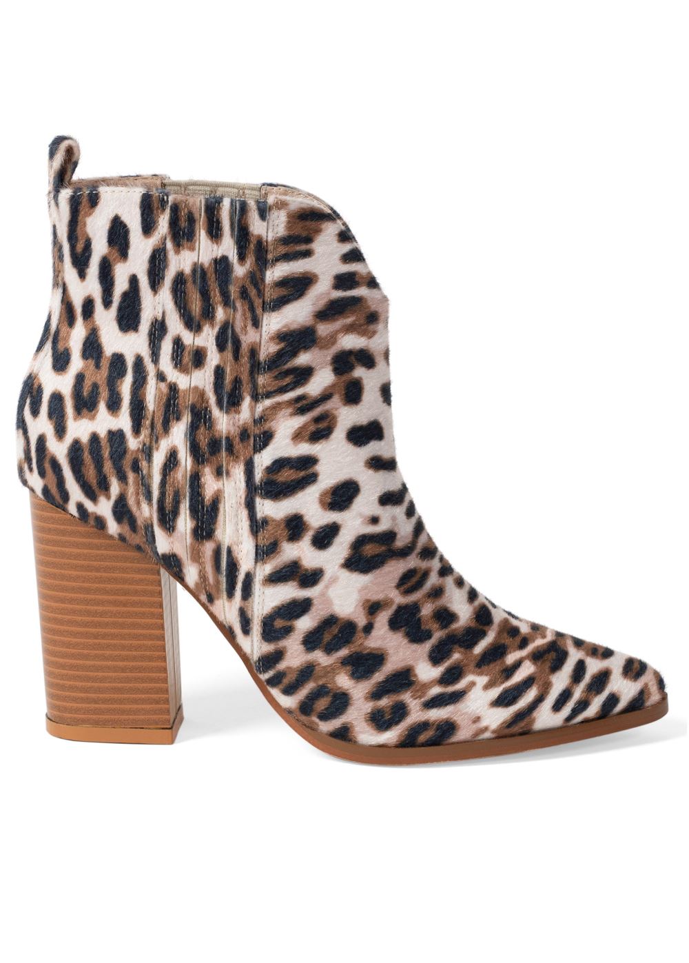 Venus Western Block Heel Booties in Brown Multi