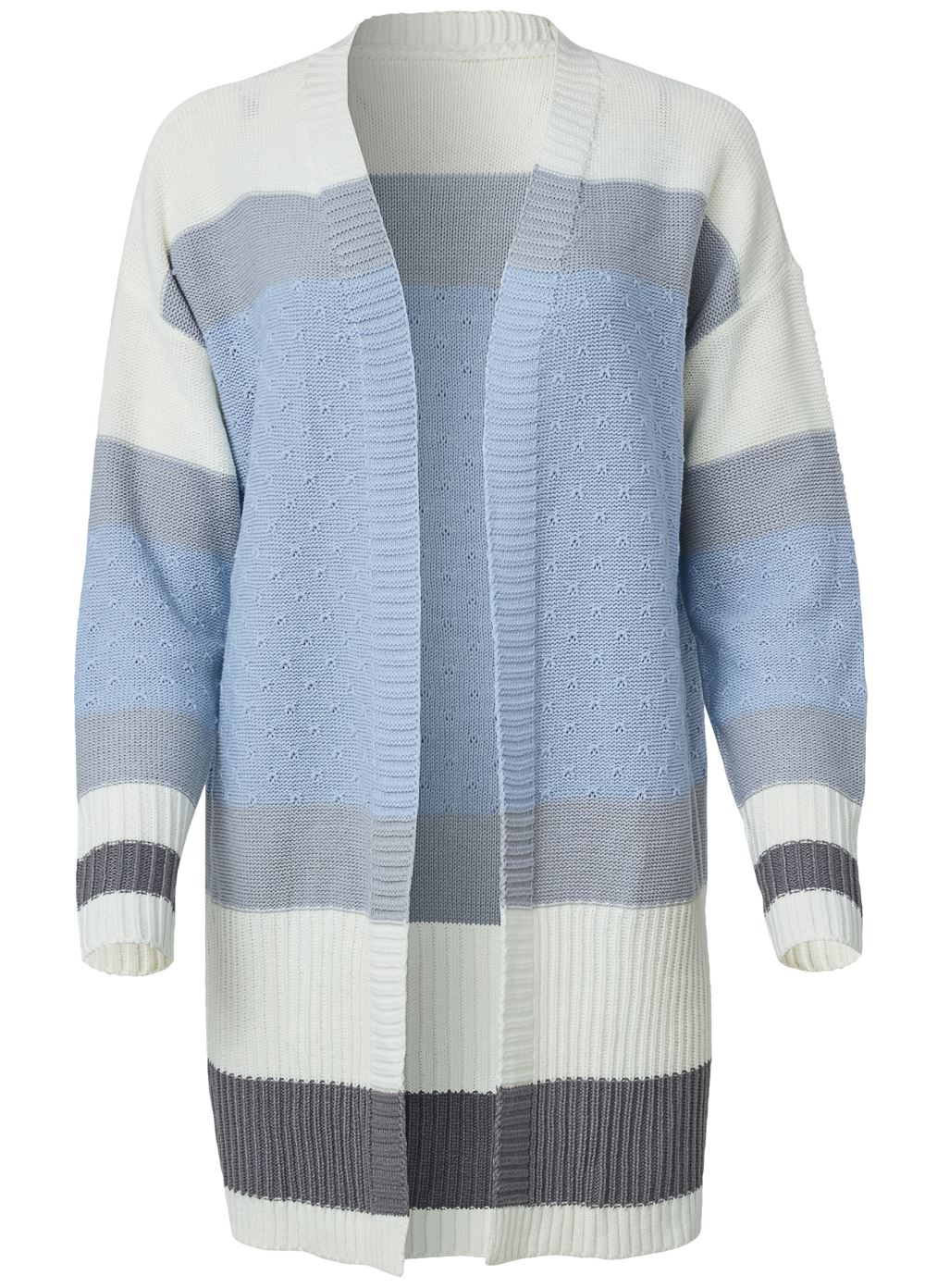 Venus VENUS | Color Block Stripe Cardigan in Blue Multi