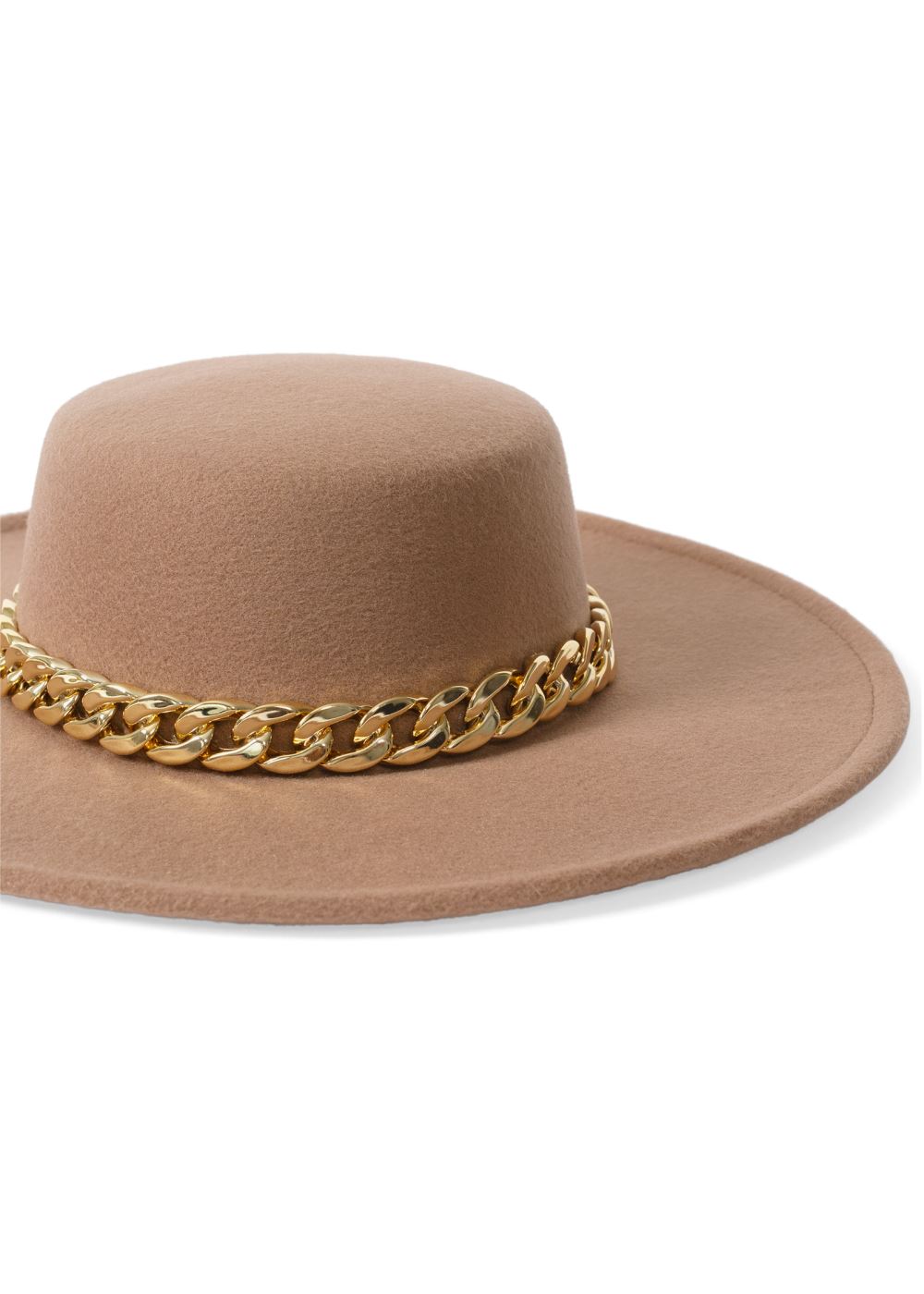 Venus Chain Detail Fedora in Light Brown