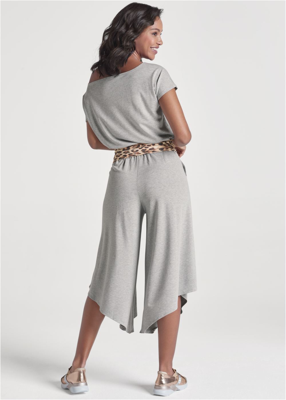 Venus Sand Dune Cheetah Jumpsuit in Grey Multi