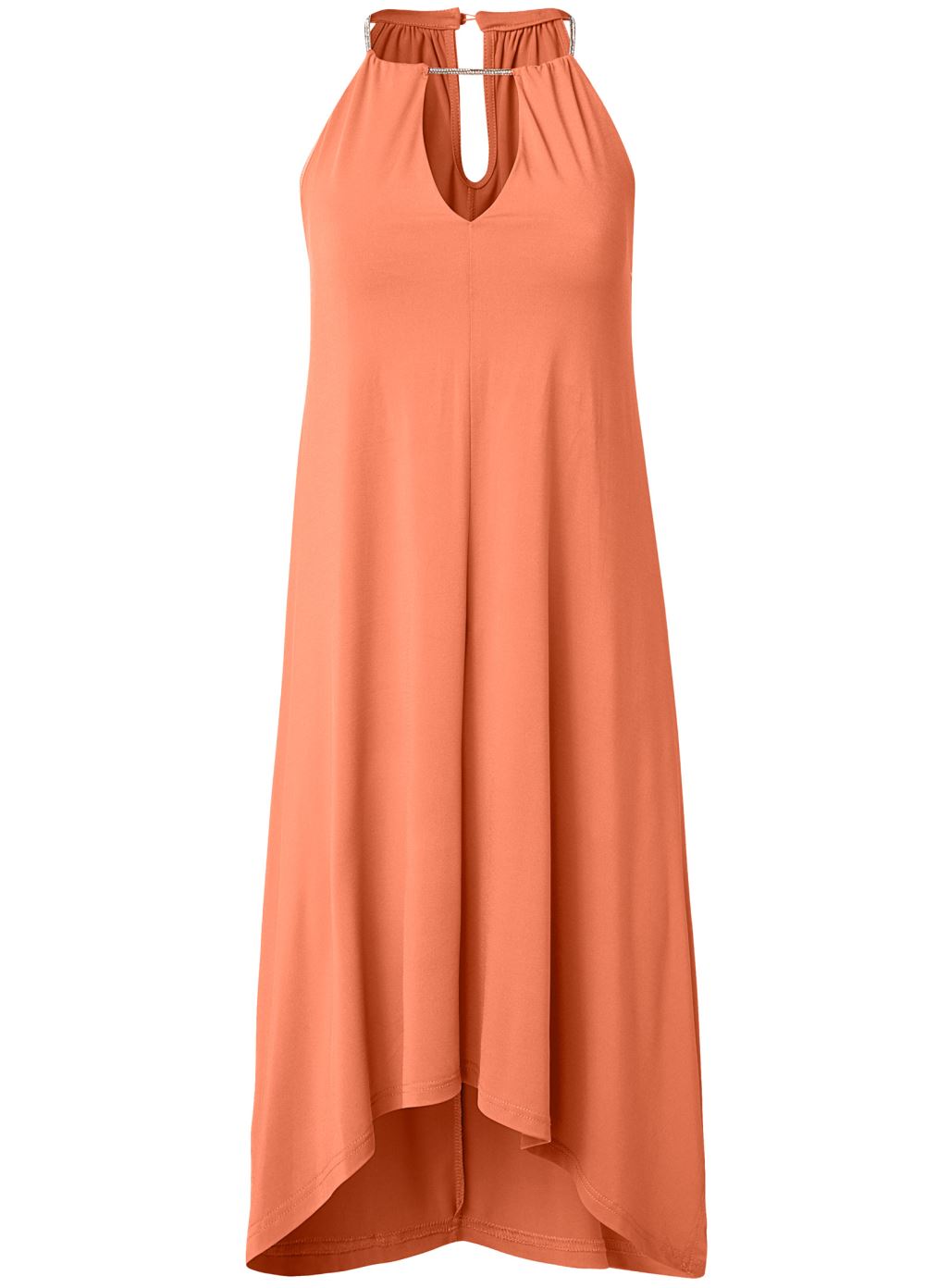 Venus Keyhole Detail A-Line Dress - Orange