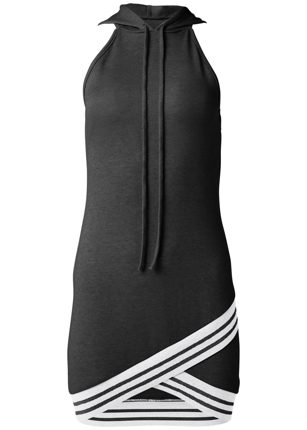 Venus Hooded Detail Dress - Black Multi