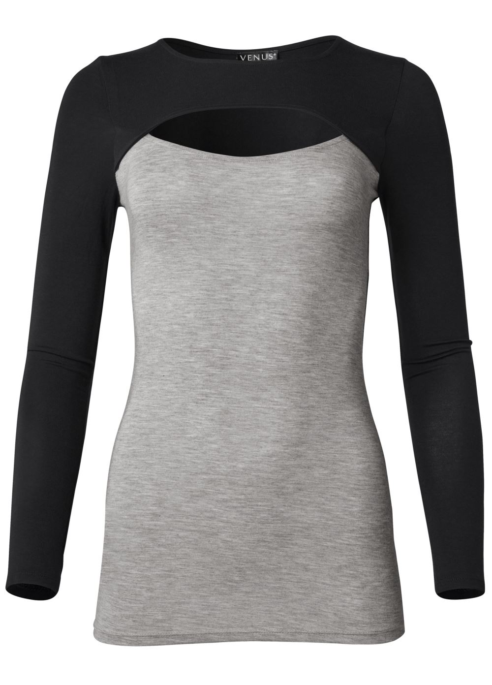 Venus Color Block Casual Top in Black Multi
