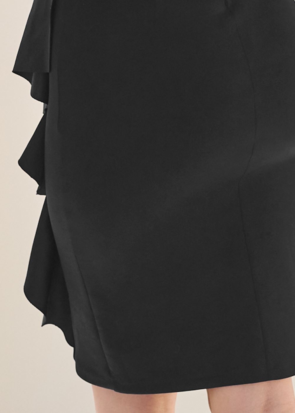 Venus Cut Out Ruffle Dress - Black