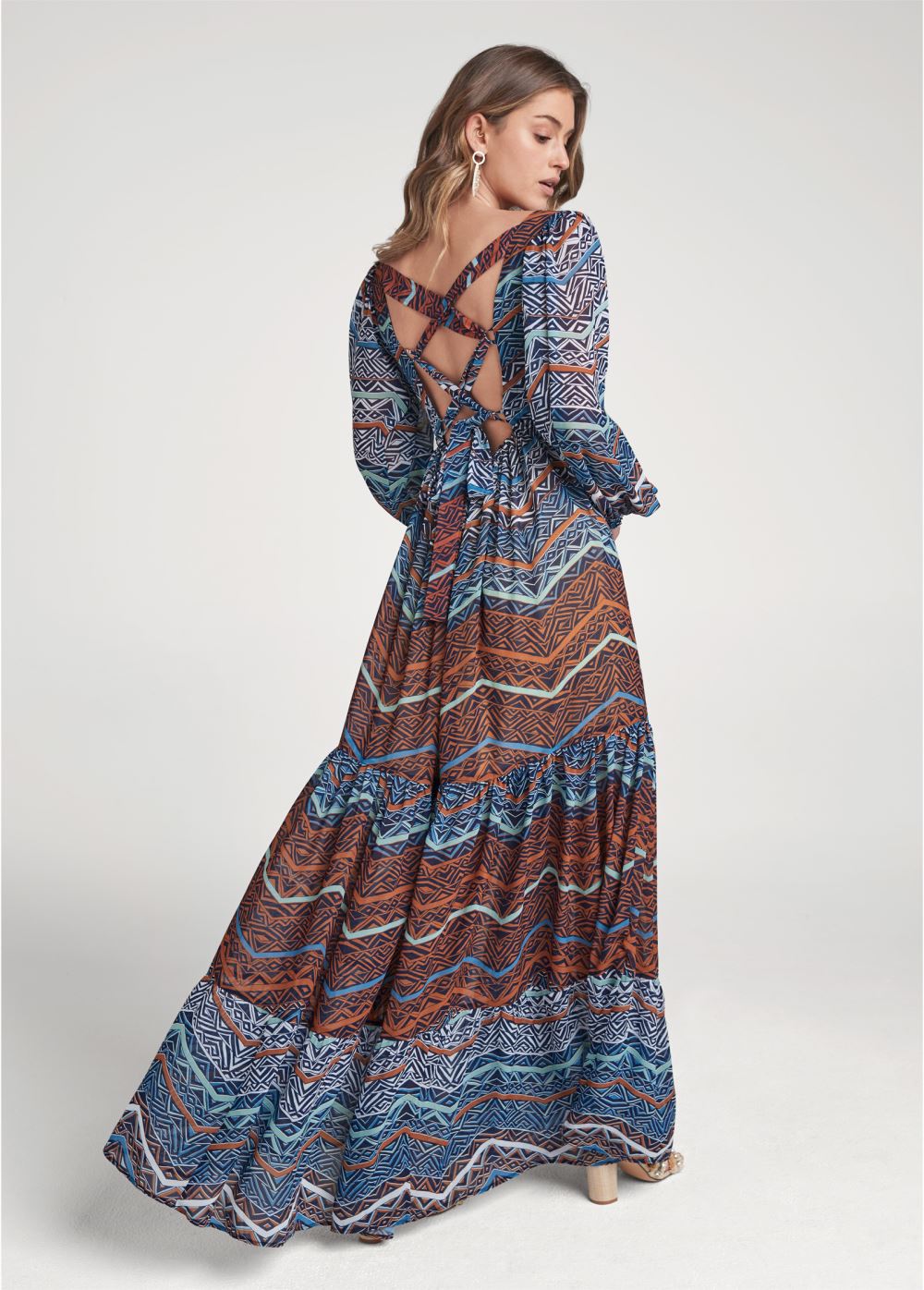 Venus Printed Maxi Dress - Rust Multi