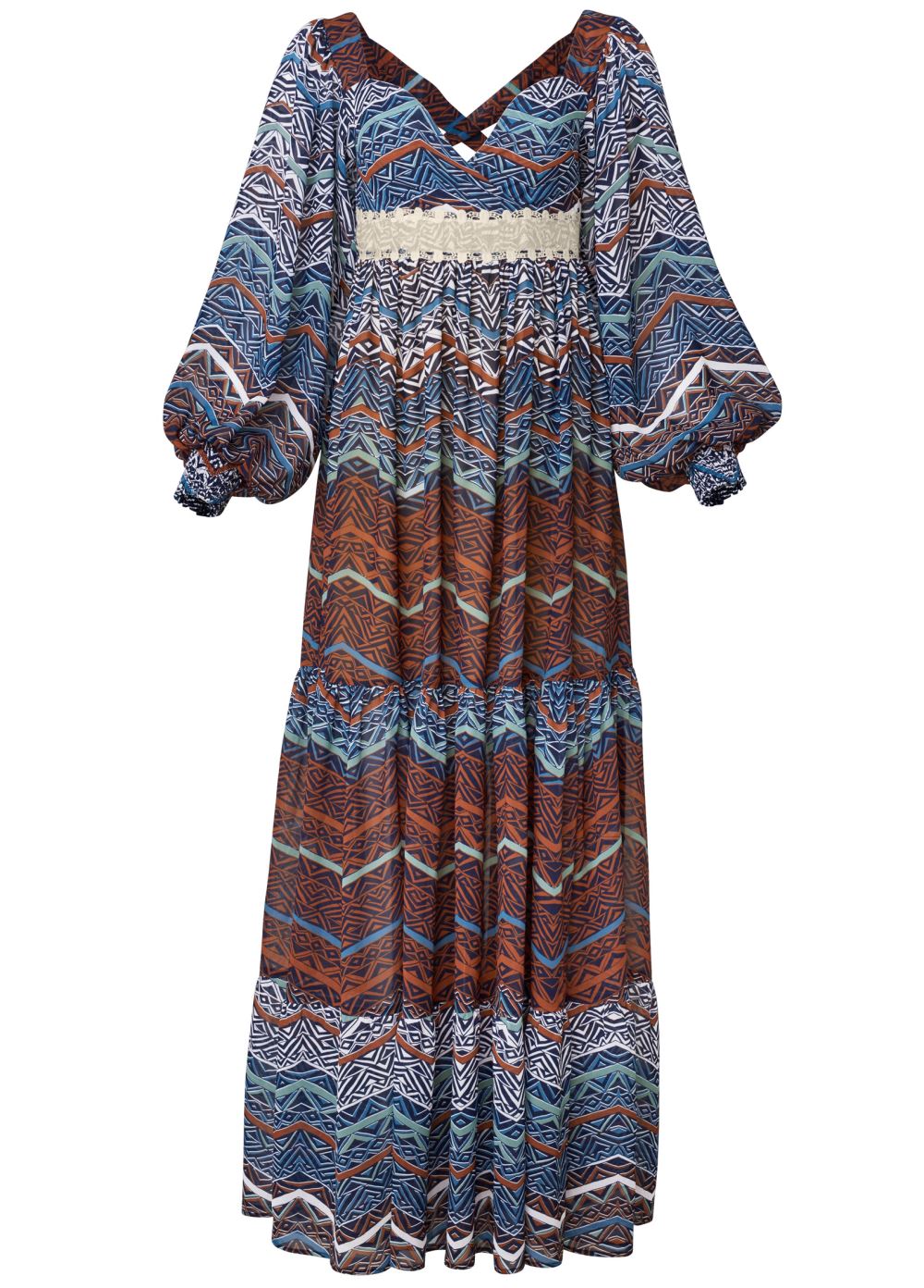 Venus Printed Maxi Dress - Rust Multi