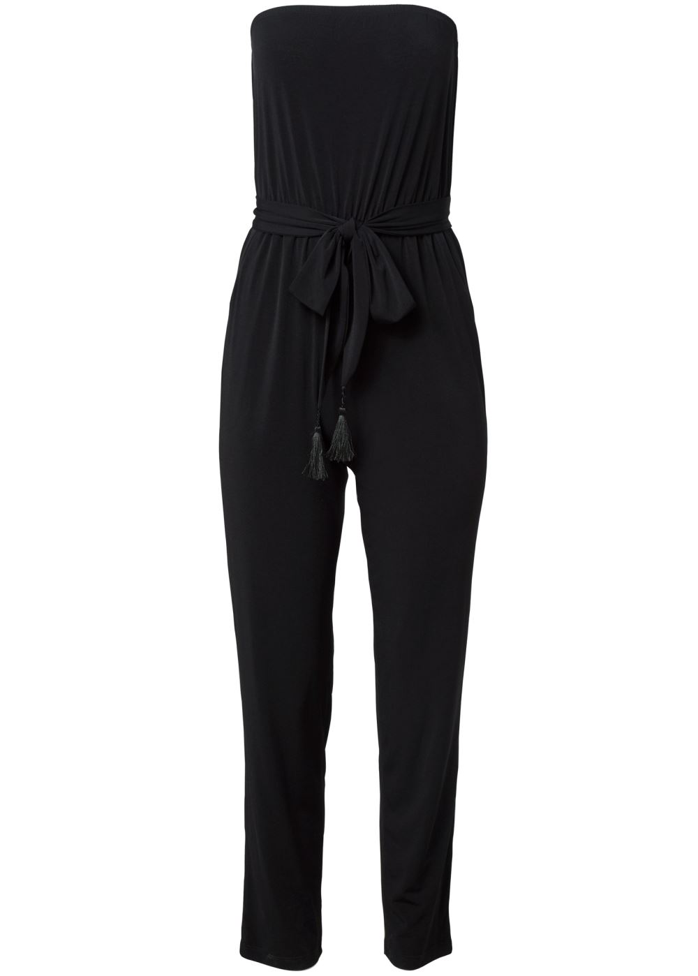 Venus Strapless Casual Jumpsuit in Black