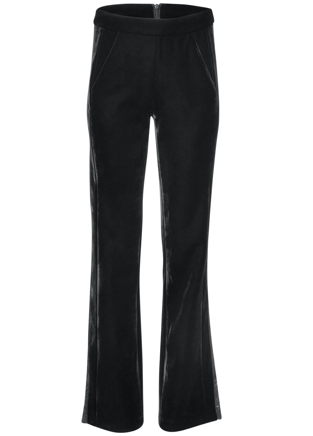 Venus Black VELVET SATIN WIDE-LEG PANTS
