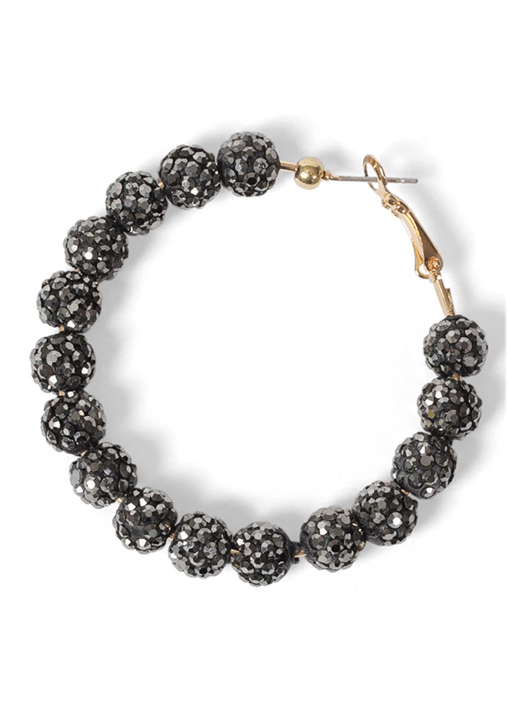 Venus Beaded Sparkle Hoop Earring in Black Multi
