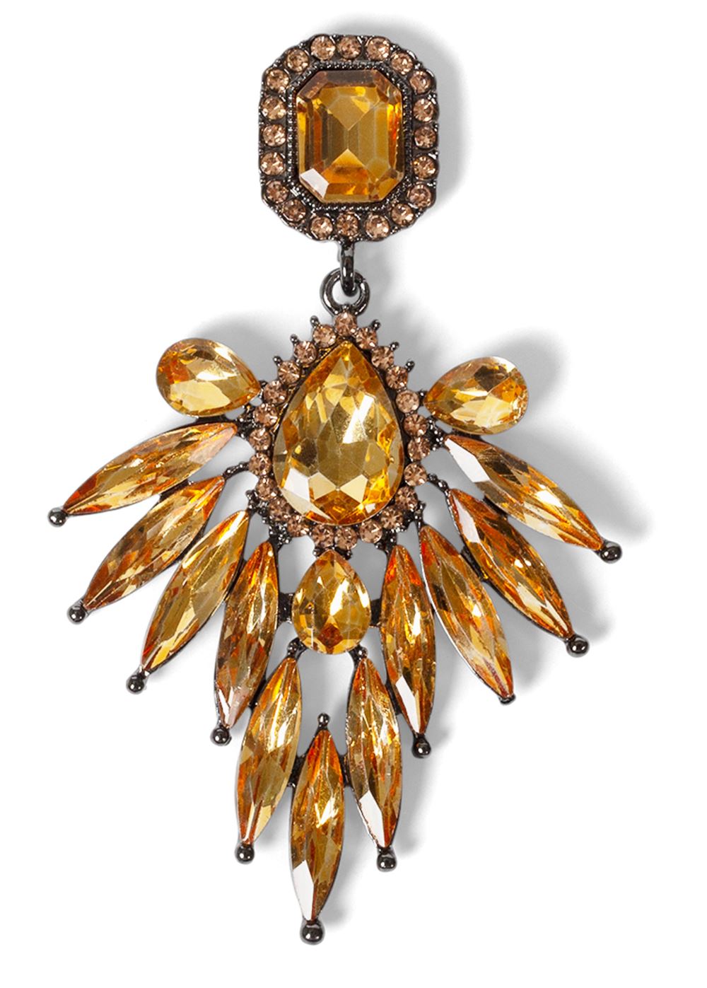 Venus Embellished Drop Earrings in Champagne