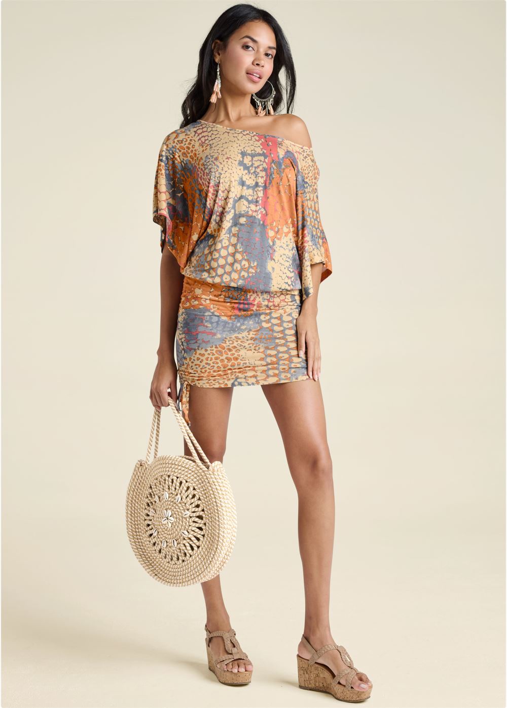Venus Banded Convertible Dress - Orange Multi