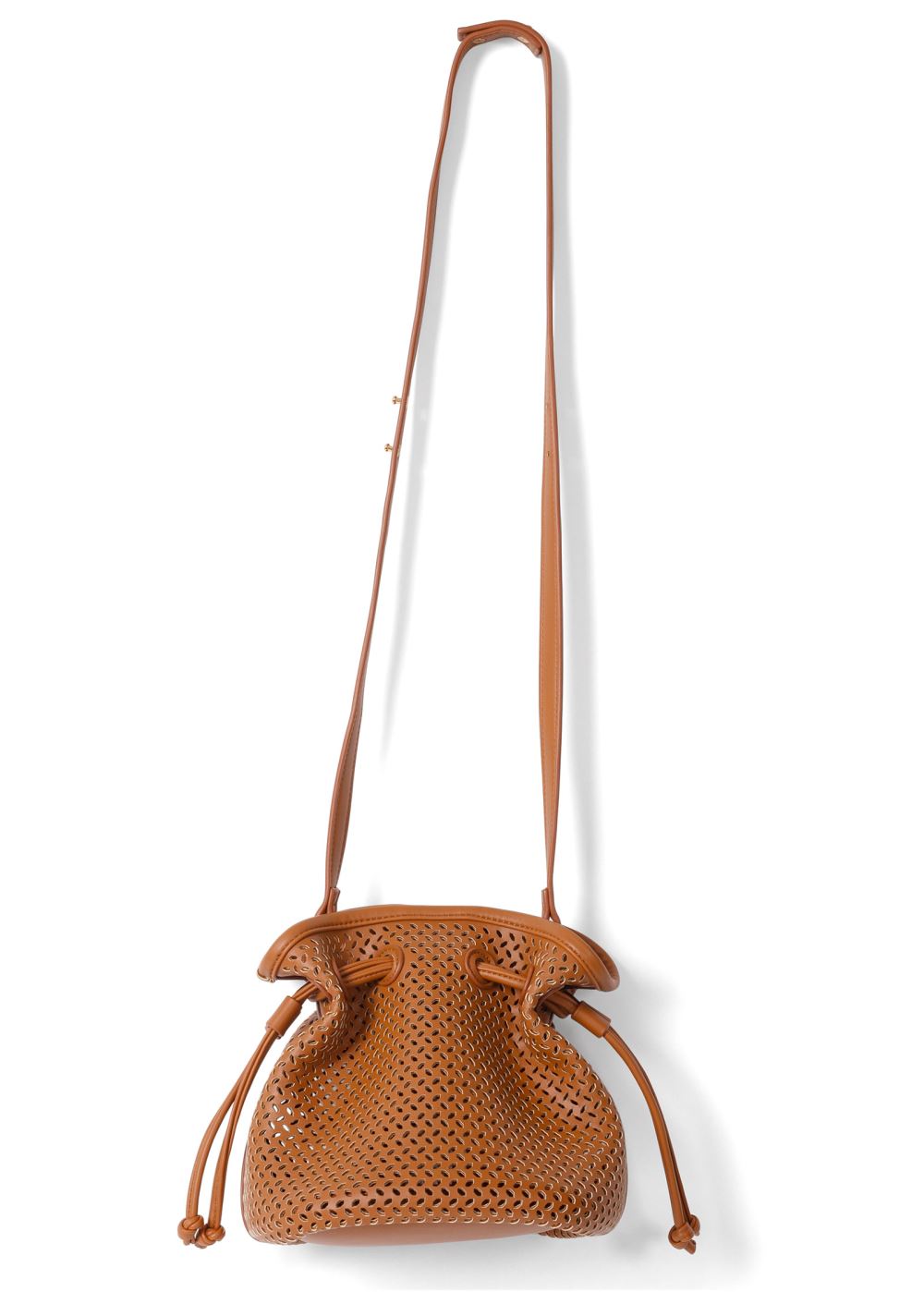 Venus Perforated Handbag in Cognac