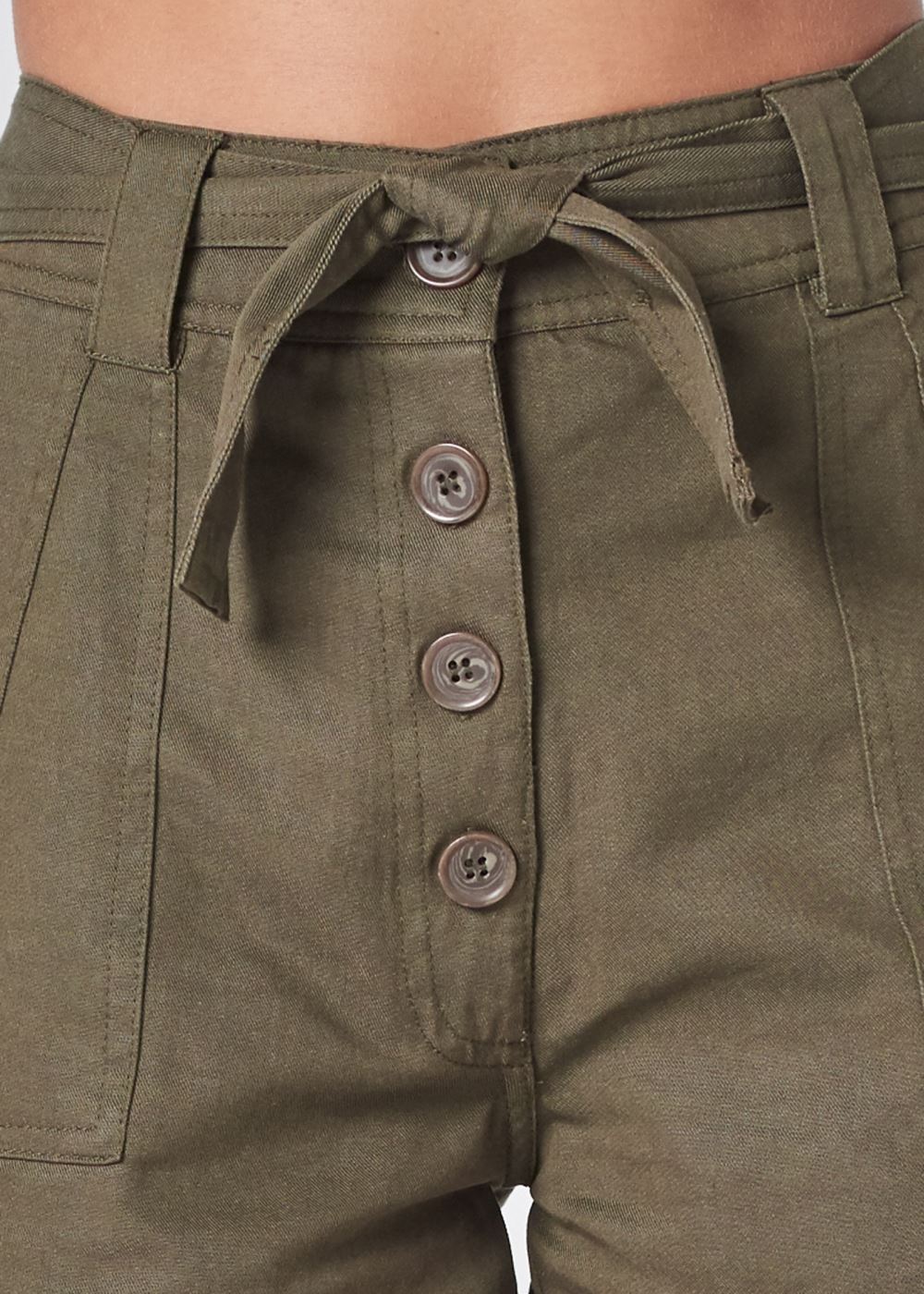 Venus Belted Utility Shorts - Olive
