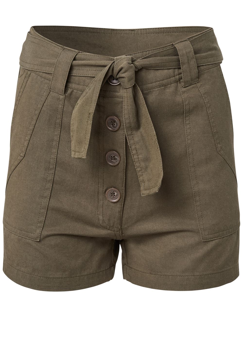 Venus Belted Utility Shorts - Olive