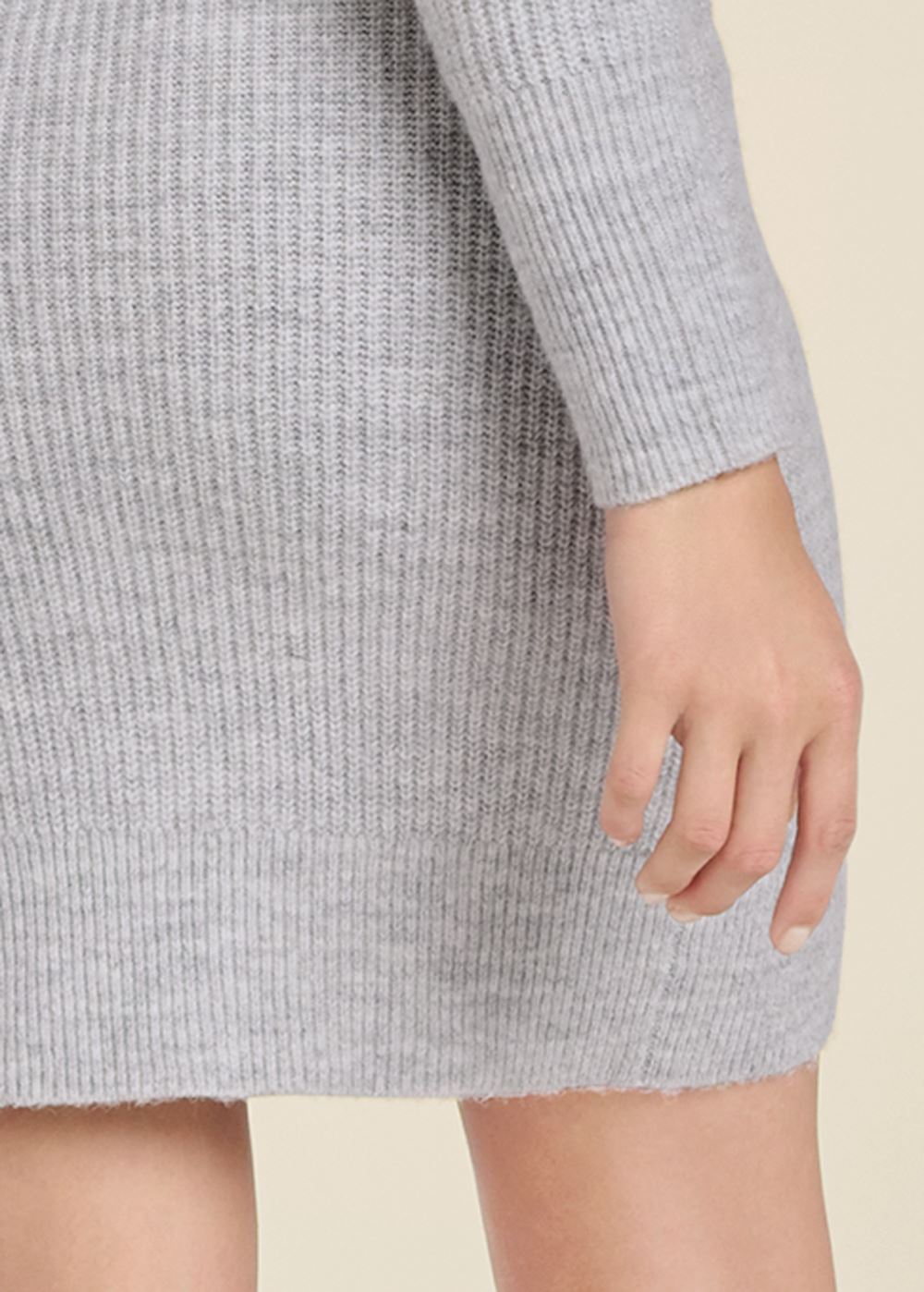 Venus Zip Front Sweater Dress - Heather Grey