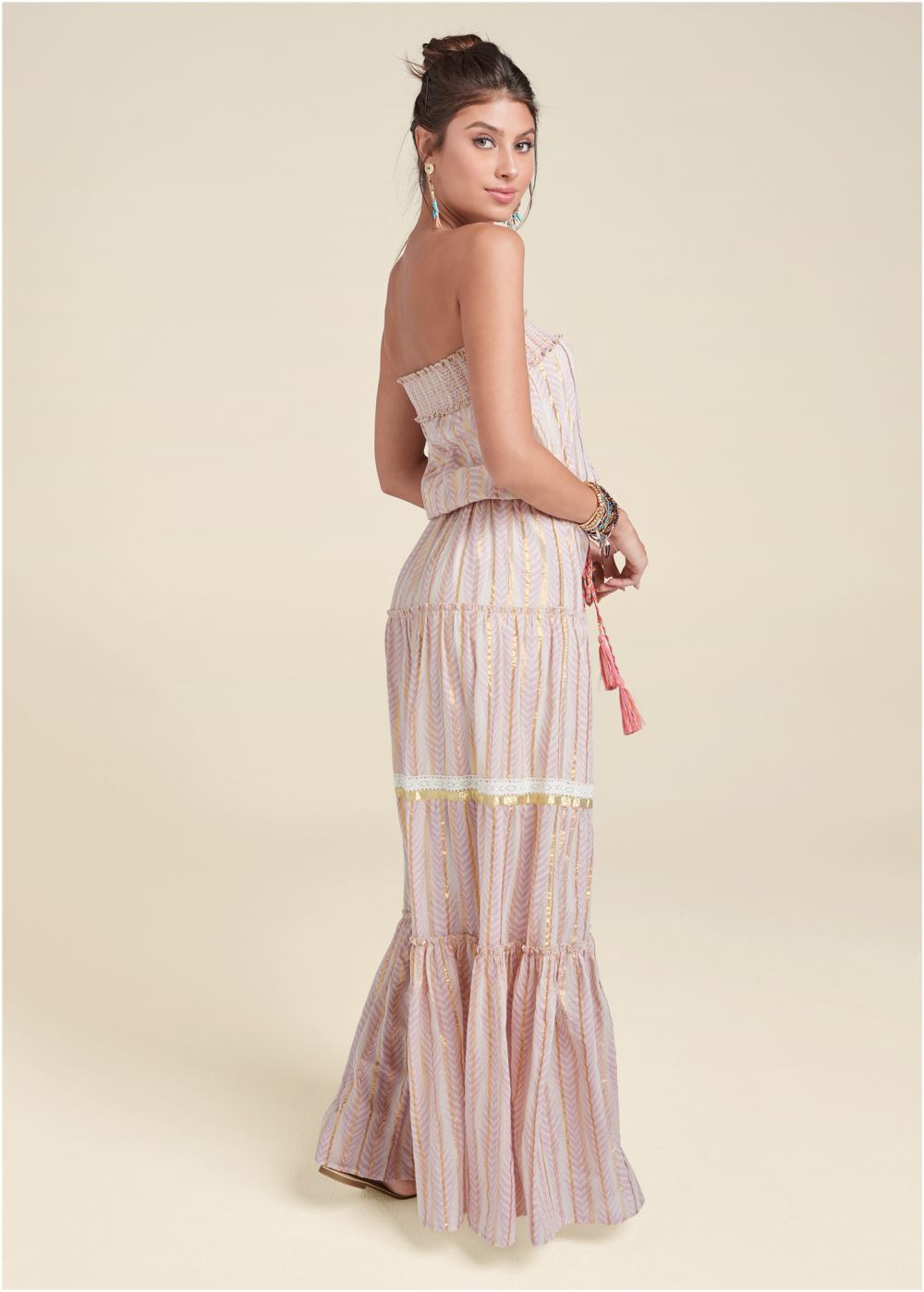 Venus Embroidered Maxi Dress - Pink Multi