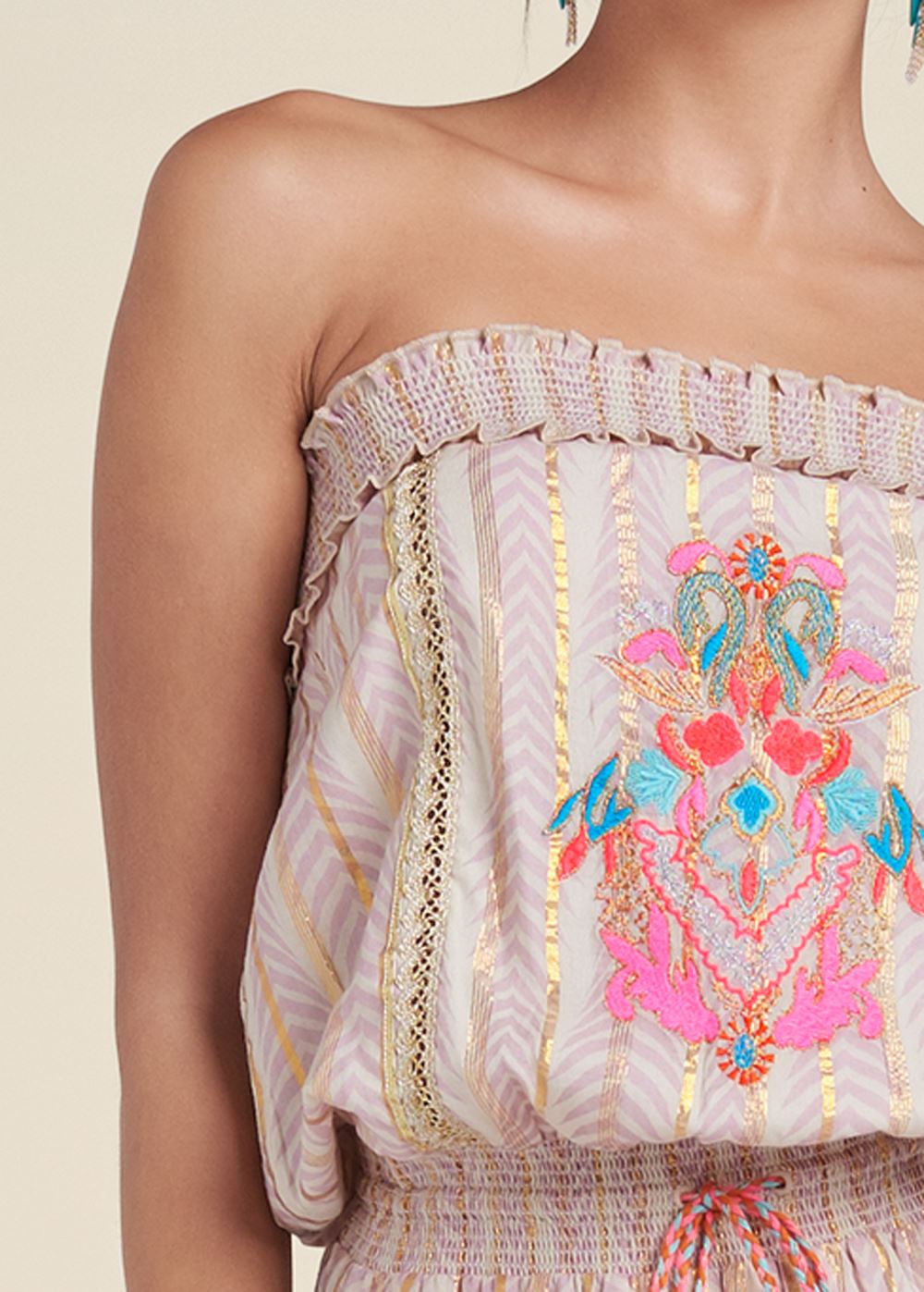 Venus Embroidered Maxi Dress - Pink Multi
